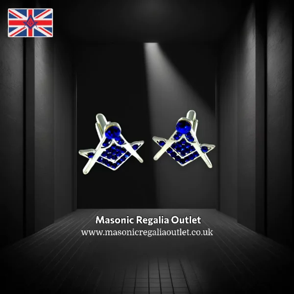 Blue Crystal Masonic Cufflinks