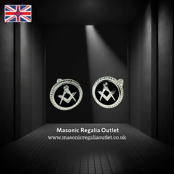 Black Detailed Masonic Cufflink