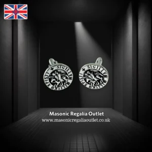 Knights Templar Silver Seal Masonic Cufflinks